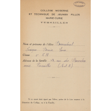 Carnet de correspondance.