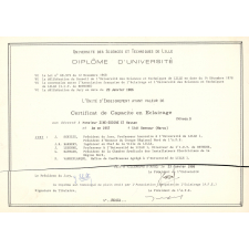 Certificat de Capacité en Eclairage.