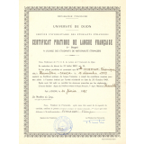 Certificat Pratique de langue française 1er degré à l'usage des étudiants de nationalité étrangère.