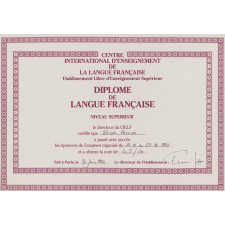 Diplôme de langue française. Niveau supérieur. 