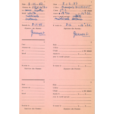 Cahier de correspondance d'élève de cinquième. 