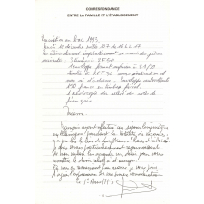 Carnet de correspondance d'élève de terminale. 