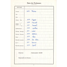 Carnet de correspondance. 
