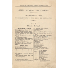 Service des projections lumineuses : Catalogue 1913 des collections de vues mises en circulation
