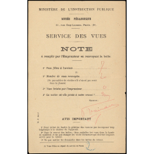 Service des vues : Note à remplir par l'Emprunteur en renvoyant la boîte