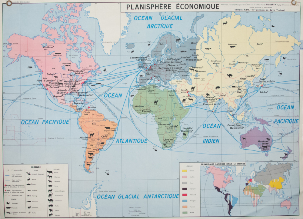 Planisphère économique. Planisphère politique