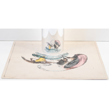 Planche d'anamorphose : Oiseau et serpent