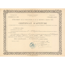 Enseignement de la récitation et de la lecture à haute voix - Certificat d'aptitude à l'enseignement de la récitation et de la lecture dans les écoles primaires du département de la Seine. 