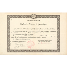 Diplôme de Maîtresse de Gymnastique.