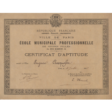 Ecole municipale professionnelle de jeunes filles - Certificat d'aptitude.