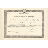 Diplôme de Maîtresse de Gymnastique. 