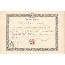 Diplôme de Maîtresse de Gymnastique. 