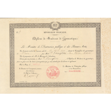 Diplôme de Maîtresse de Gymnastique. 