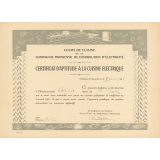 Cours de cuisine de la Compagnie parisienne de distribution d'électricité. Certificat d'aptitude à la cuisine électrique. 