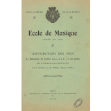 Ecole de Musique créée en 1904 - Ville de Rouen - Distribution des prix Le Dimanche 26 Juillet 1914, à 9h.1/2 du matin dans la grande salle de l'Hôtel de Ville Sous la Présidence de M. Morel, Adjoint au Maire.