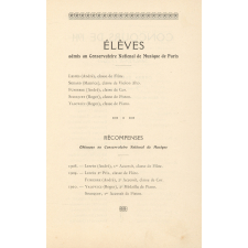 Ecole de Musique créée en 1904 - Ville de Rouen - Distribution des prix Le Dimanche 26 Juillet 1914, à 9h.1/2 du matin dans la grande salle de l'Hôtel de Ville Sous la Présidence de M. Morel, Adjoint au Maire.