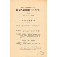 Proclamation des résultats de fin d'année - Palmarès - École Supérieure de Commerce de Rouen.