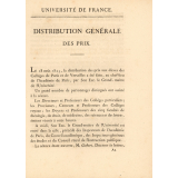 Université de France - Distribution générale des prix aux élèves des collèges de Paris et de Versailles - Année 1823.