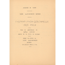 Lycée Alain Fournier Bourges 13 juillet 1949 - Distribution solennelle des prix. 