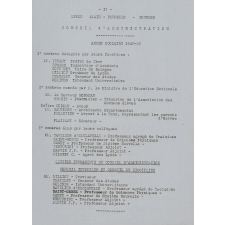 Lycée Alain Fournier Bourges 13 juillet 1949 - Distribution solennelle des prix. 