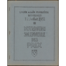 Lycée Alain Fournier Bourges 12 juillet 1951 - Distribution solennelle des prix.