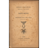 Distribution des prix. 22 juillet 1911. Légion d'Honneur. Maisons d'Education. Saint-Denis.