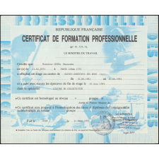 Certificat de formation professionnelle.