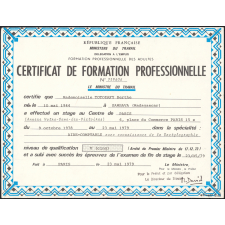 Certificat de formation professionnelle. 