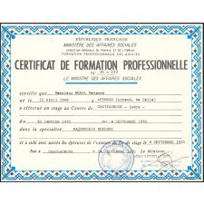 Certificat de formation professionnelle. 