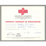 Certificat supérieur de spécialisation. 