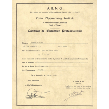 Certificat de formation professionnelle.