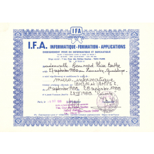 Diplôme de l'IFA. 