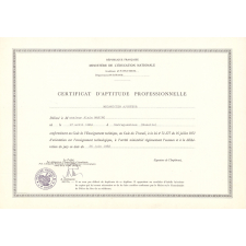 Certificat d'aptitude professionnelle. 