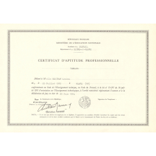 Certificat d'aptitude professionnelle. 