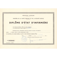 Diplôme d'Etat d'infirmière.