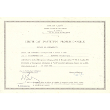 Certificat d'aptitude professionnelle. 