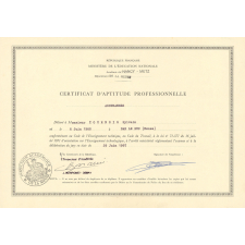 Certificat d'aptitude professionnelle.