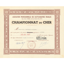 Diplôme de dactylographie. 