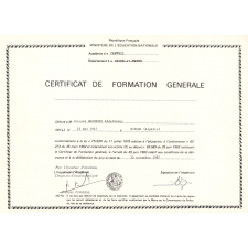 Certificat de formation générale. 