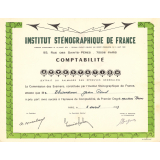 Diplôme de l'Institut sténographique de France. 