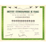 Diplôme de l'Institut sténographique de France. 