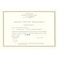 Certificat d'aptitude professionnelle. 