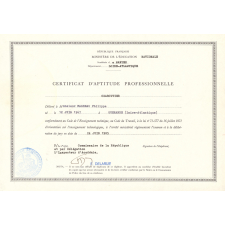 Certificat d'aptitude professionnelle. 