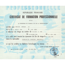 Certificat de formation professionnelle. 