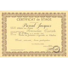 Certificat de stage de sommelier caviste.