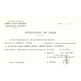 Attestation de stage. 