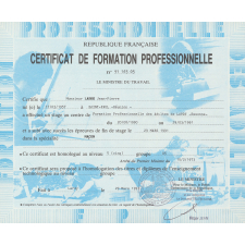 Certificat de formation professionnelle.