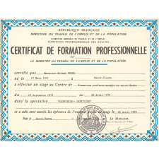 Certificat de formation professionnelle. 