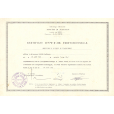 Certificat d'aptitude professionnelle. 
