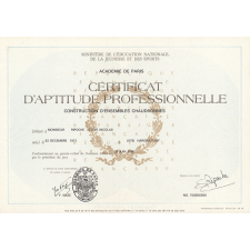 Certificat d'aptitude professionnelle.